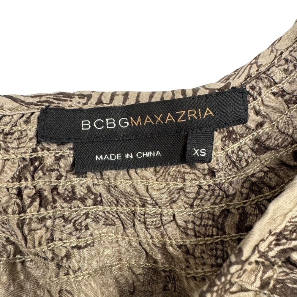 BCBGMaxAzria Silk Wrap Top Blouse Size XS Brown Long Sleeve Coquette Fairy Y2K - Picture 5 of 10